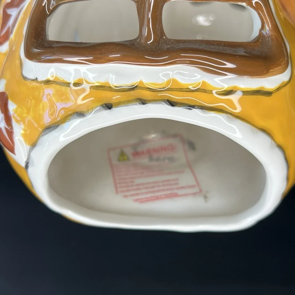 Blue Sky Clayworks Pumpkin Pie Cottage Cat Kitty House Tealight Candle 2018